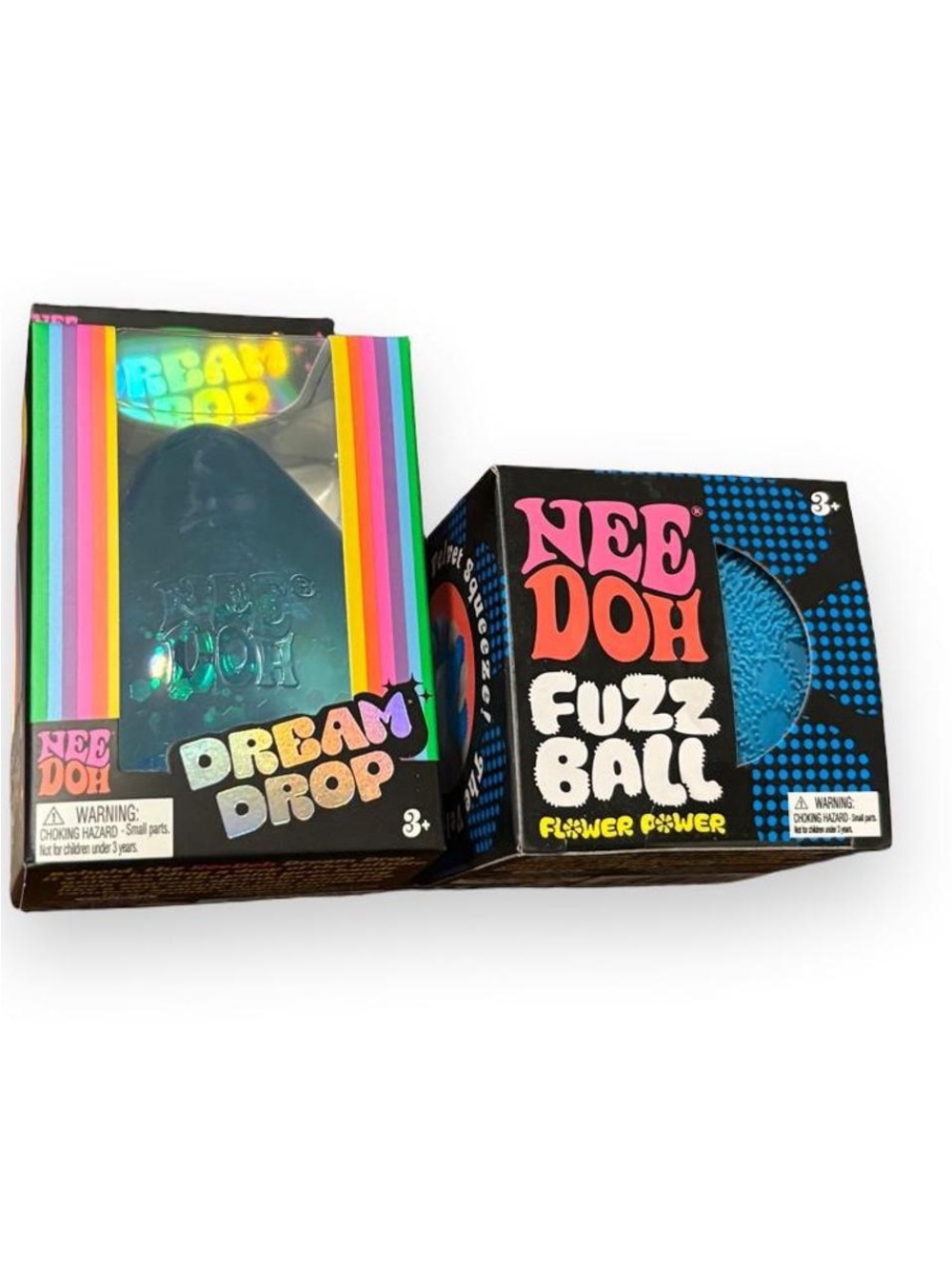 Authentic Needoh Flower Power Fuzz Ball & blue Dream Drop bundle Brand New